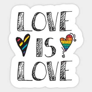 Love Is Love LGBT Pride Rainbow Sticker